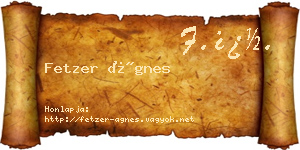 Fetzer Ágnes névjegykártya